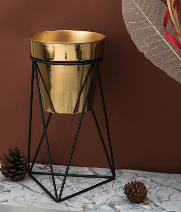 Triad Pot Stand in Gold & Black