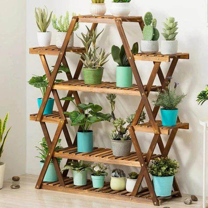 Plant Stand: Wood Square Etagere Plant Stand