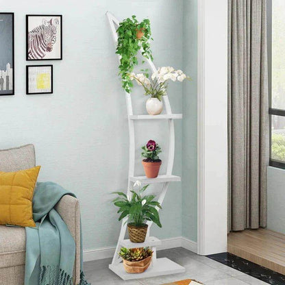 Plant Stand: Curved Multi-Tiered Plant Stand