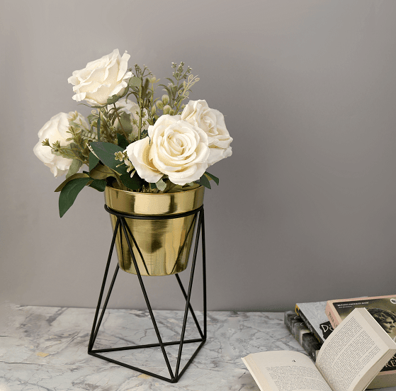 Triad Pot Stand in Gold & Black