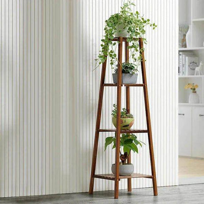 Plant Stand: 4-Tier Wooden Plant Stand