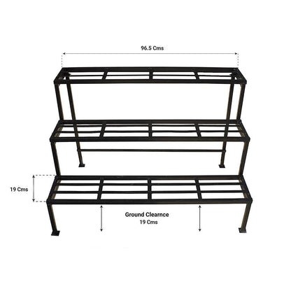 3 Step Stand for Multiple Plants and Pots Stand | Indoor Shelf Holder Rack | Gardening Stand | Indoor Outdoor (Black)
