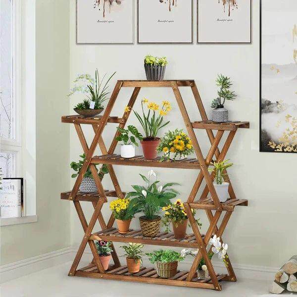 Plant Stand: Wood Square Etagere Plant Stand