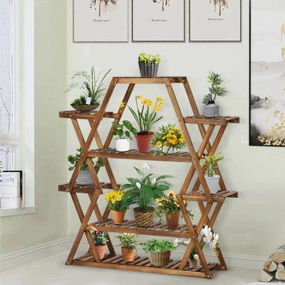 Plant Stand: Wood Square Etagere Plant Stand