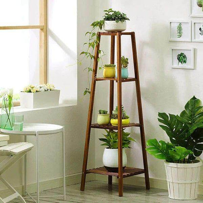 Plant Stand: 4-Tier Wooden Plant Stand