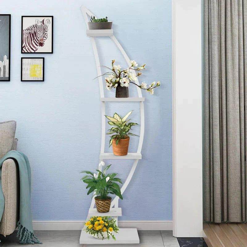 Plant Stand: Curved Multi-Tiered Plant Stand