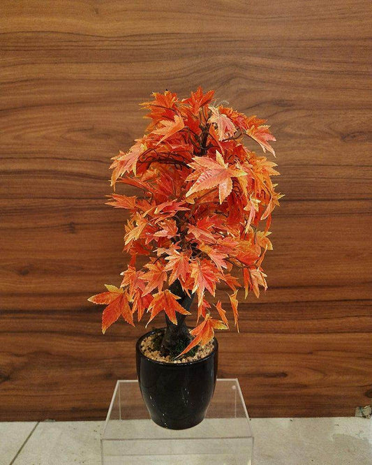 Orange Polyester Artificial Plant with Pot